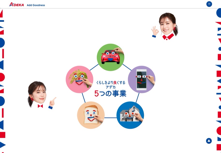 株式会社ADEKA のパソコン表示
