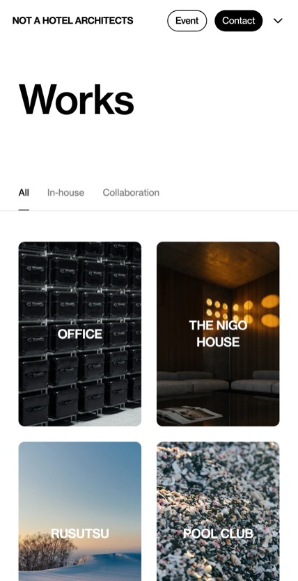 NOT A HOTEL ARCHITECTS のスマホ表示