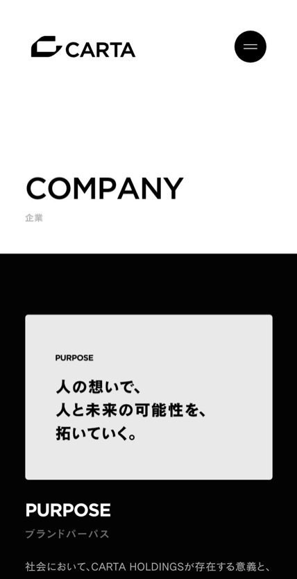 CARTA HOLDINGS のスマホ表示