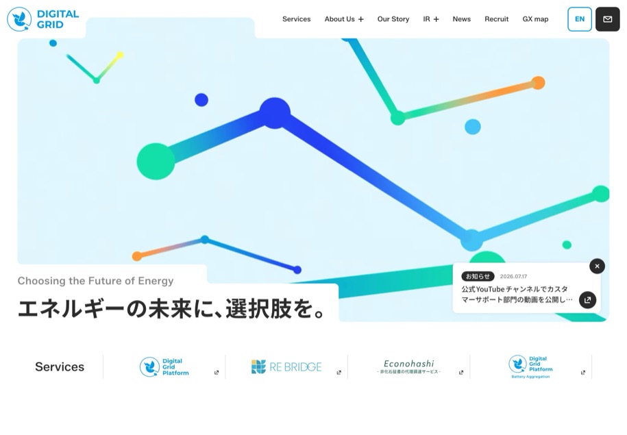 デジタルグリッド のパソコン表示