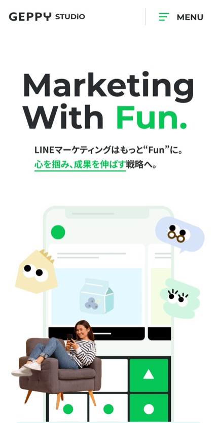 GEPPY STUDiO のスマホ表示