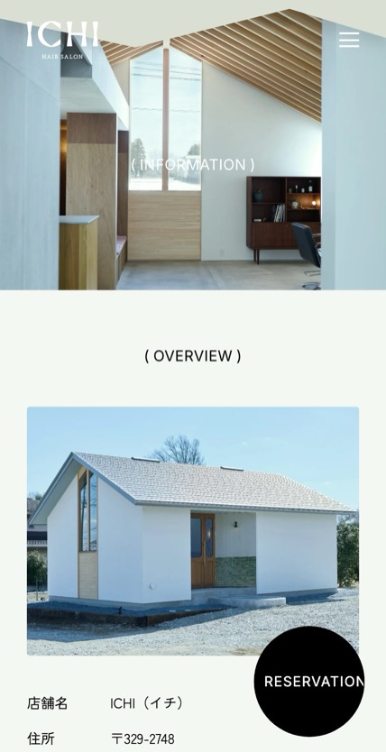 ICHI HAIR SALON のスマホ表示