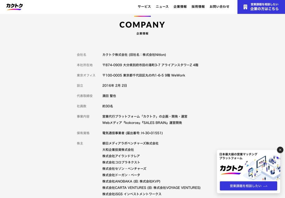 カクトク のパソコン表示