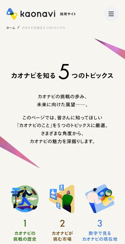 株式会社カオナビ のスマホ表示