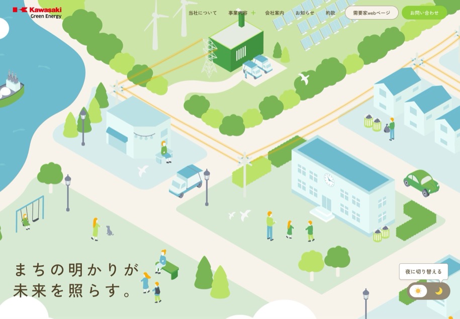 カワサキグリーンエナジー のパソコン表示