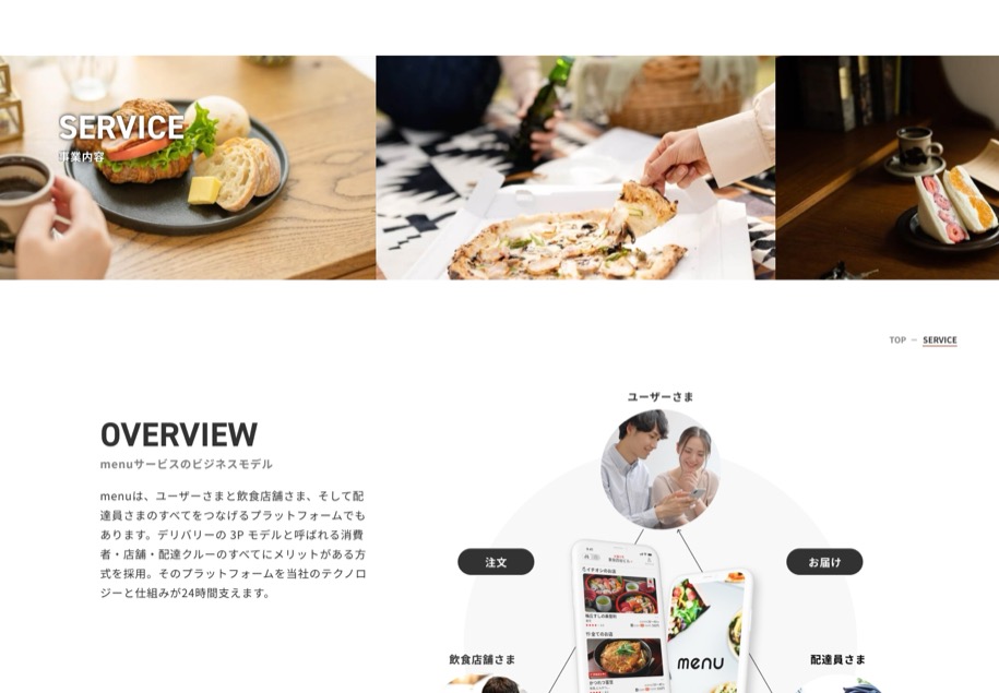 menu のパソコン表示