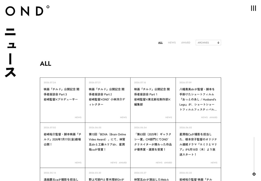 OND° のパソコン表示