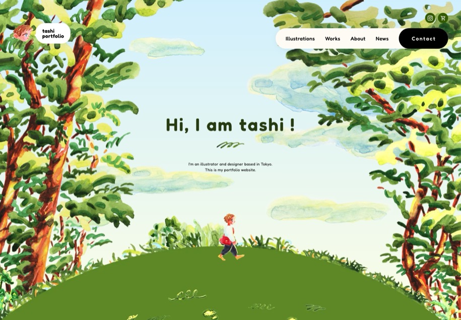 tashi Portfolio のパソコン表示
