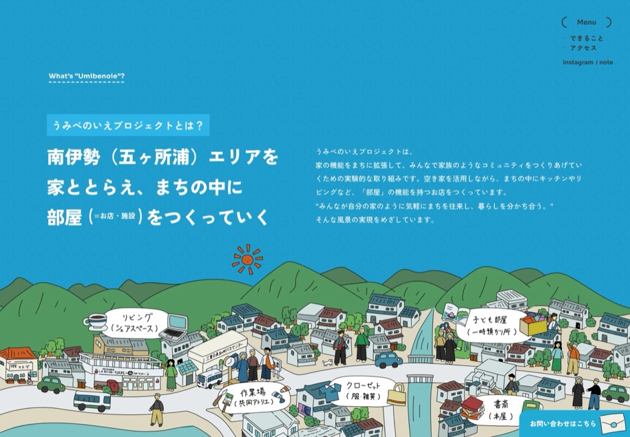 うみべのいえプロジェクト のパソコン表示