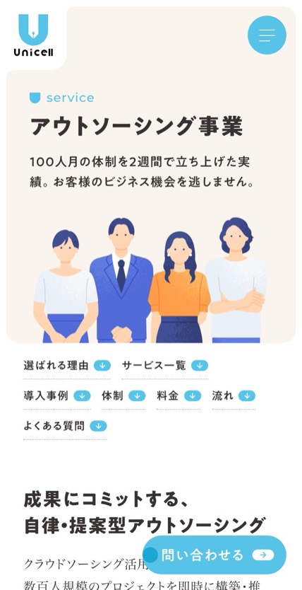 ユニセル のスマホ表示